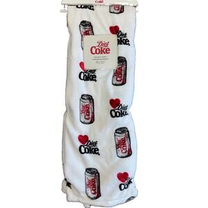 Diet Coke Love Heart Throw Blanket 60x70 White Red Black Velvet Soft Oversize